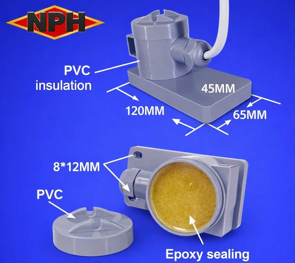 PVC Terminal Box for Over the Side PTFE (Teflon) Immersion Heaters-Specifications-A